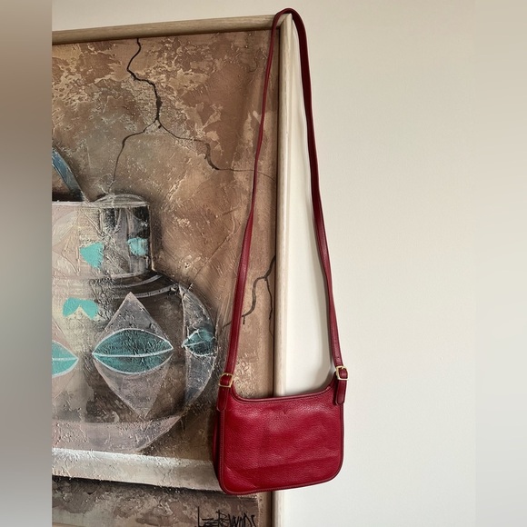 Giani Bernini Red Vtg Crossbody Real Leather Bag - Picture 13 of 14